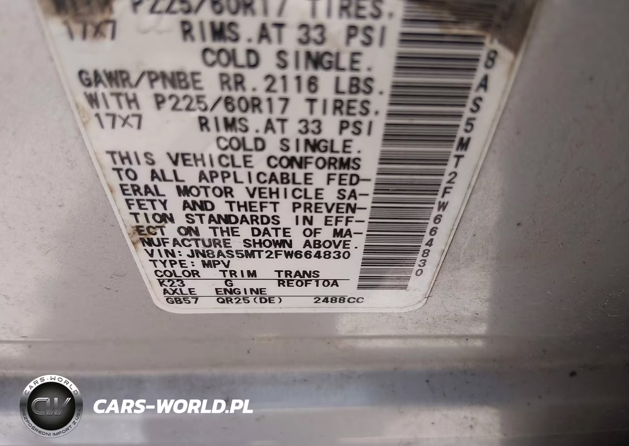 2015 Nissan Rogue Select S VIN:JN8AS5MT2FW664830 - 9