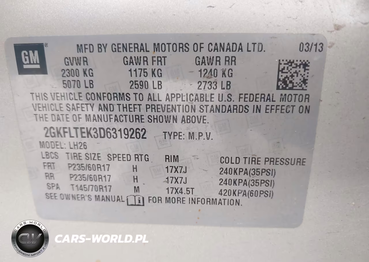 2013 GMC Terrain Sle-2 VIN:2GKFLTEK3D6319262 - 9