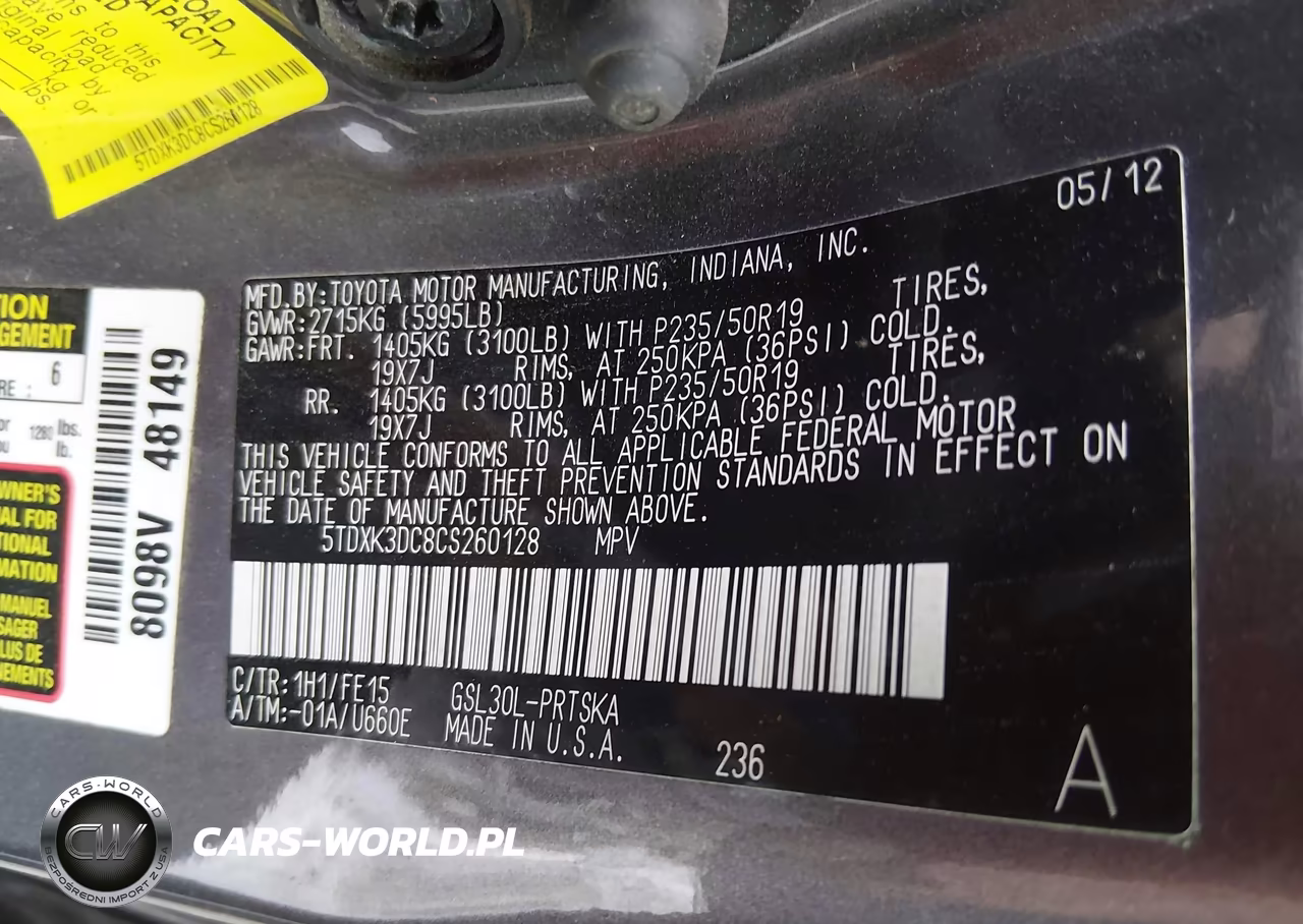 2012 Toyota Sienna Se 8 Passenger VIN:5TDXK3DC8CS260128 - 9