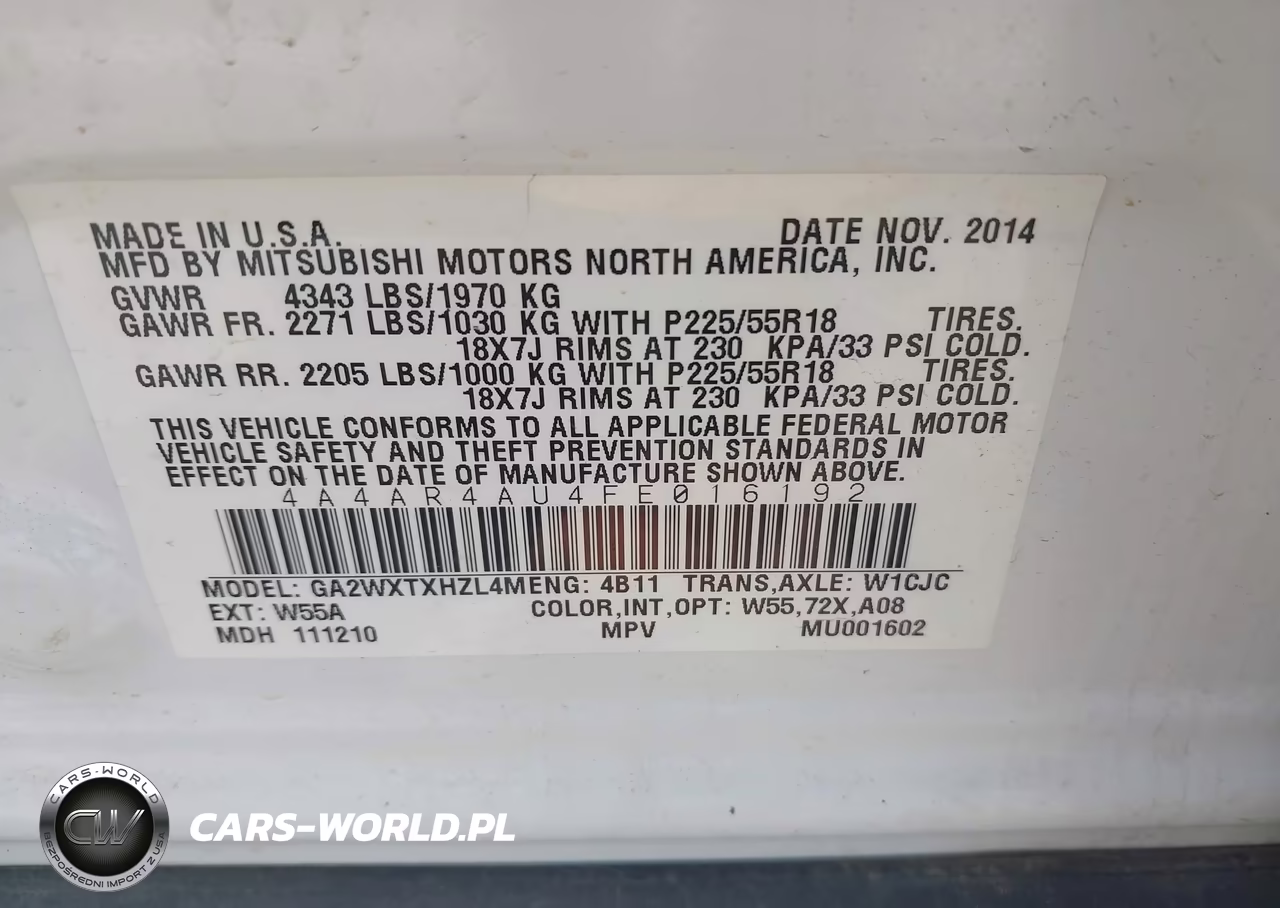 2015 Mitsubishi Outlander Sport Se VIN:4A4AR4AU4FE016192 - 9