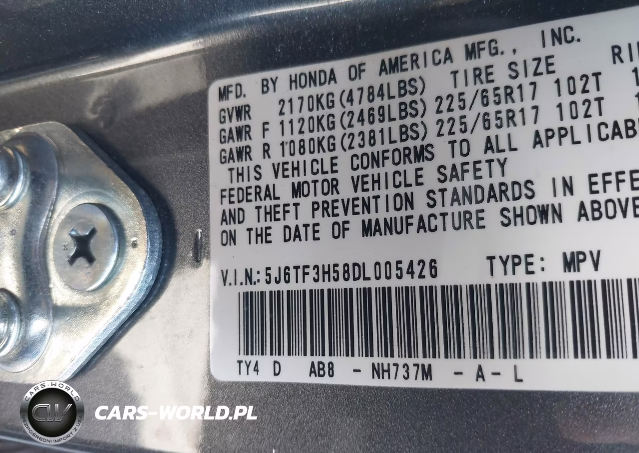 2013 Honda Crosstour Ex-L VIN:5J6TF3H58DL005426 - 9