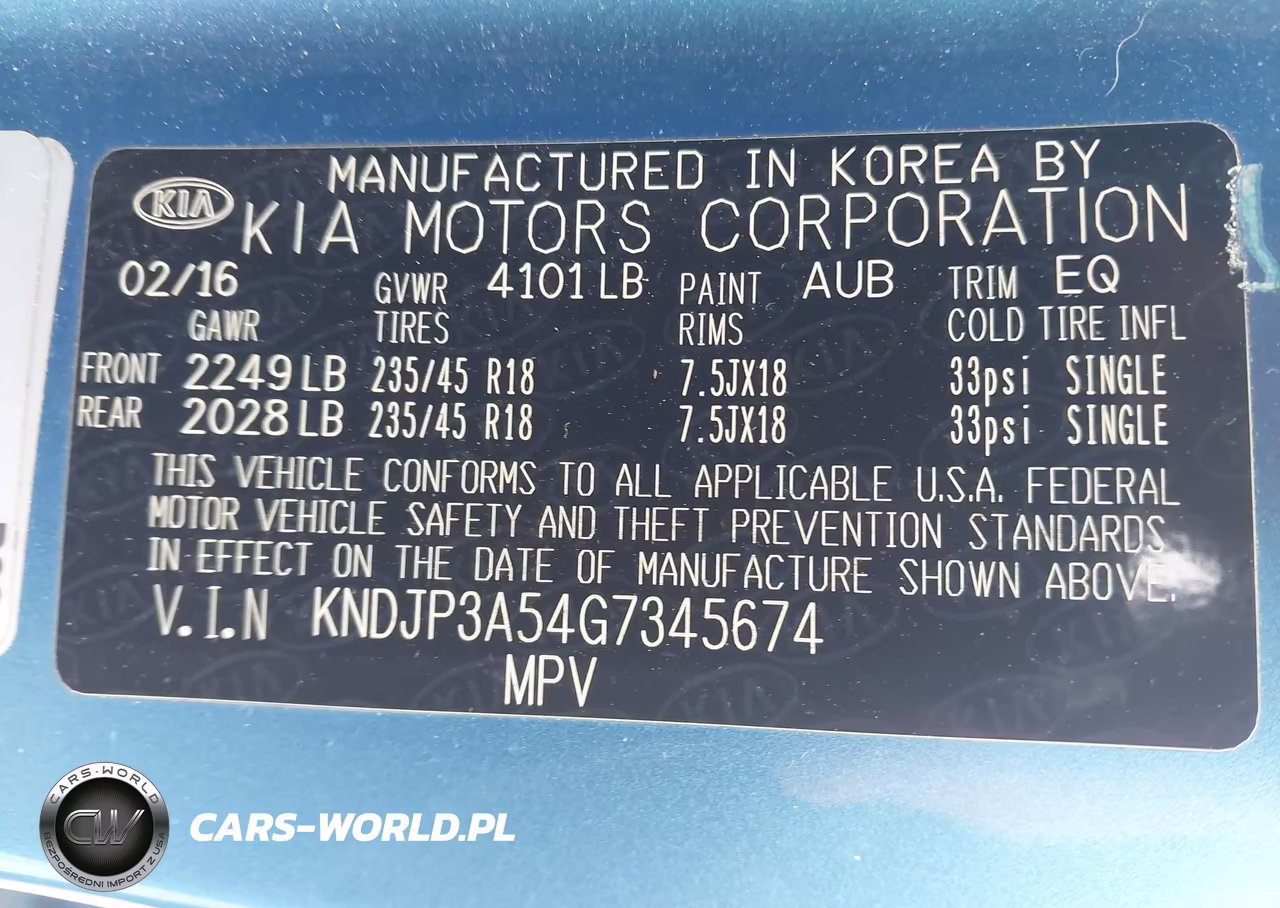 2016 Kia Soul + VIN:KNDJP3A54G7345674 - 9