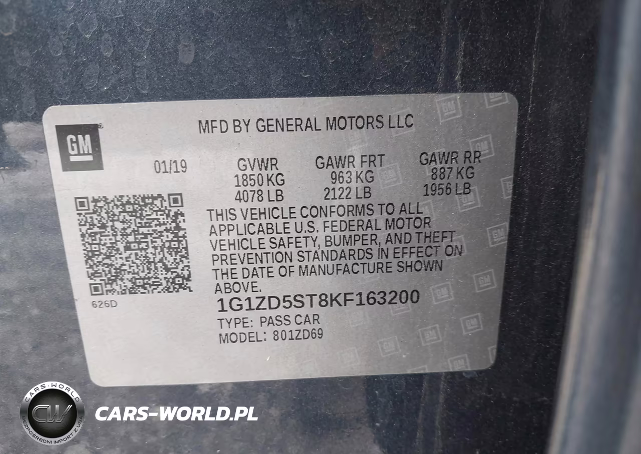 2019 Chevrolet Malibu Lt VIN:1G1ZD5ST8KF163200 - 9