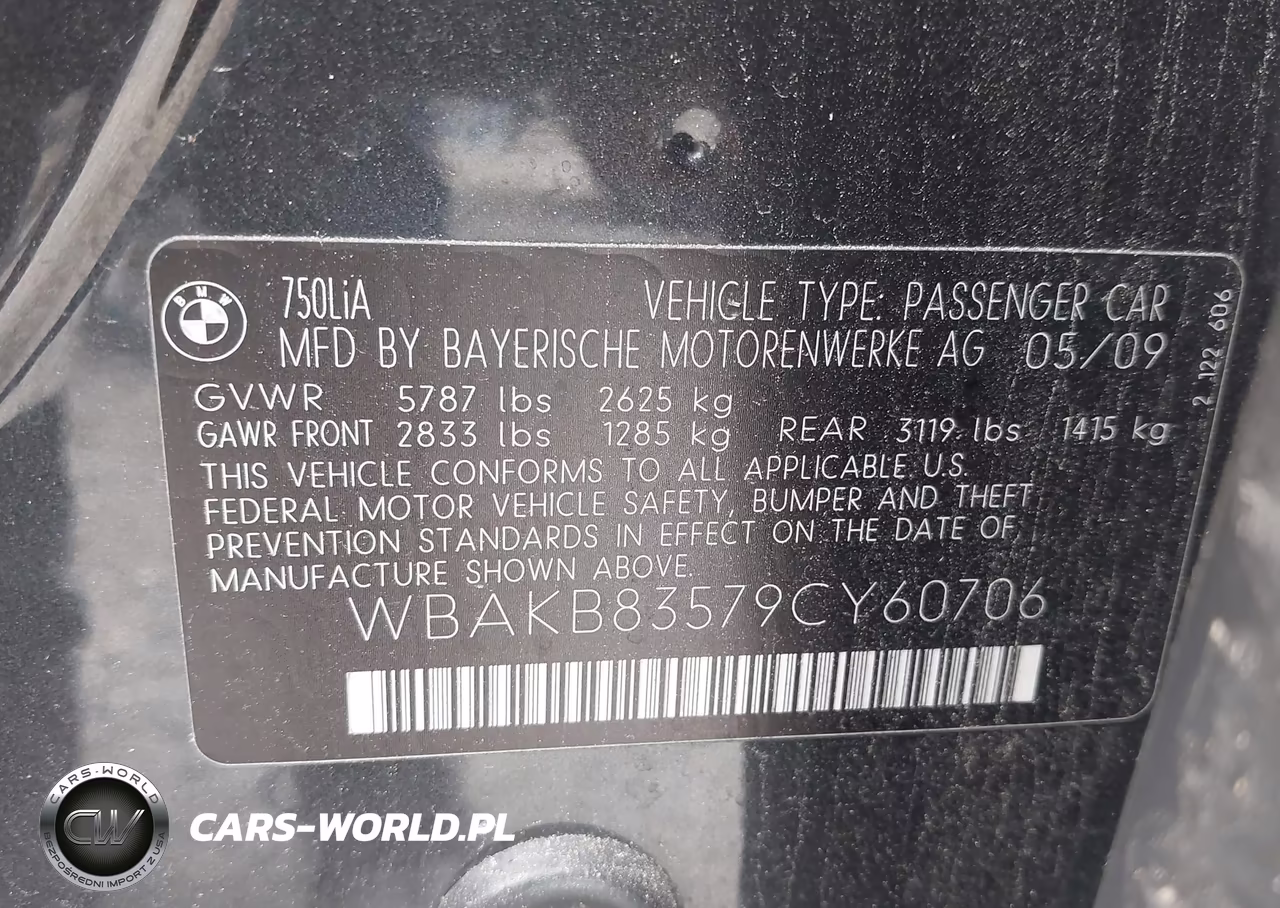 2009 BMW 750Li VIN:WBAKB83579CY60706 - 9
