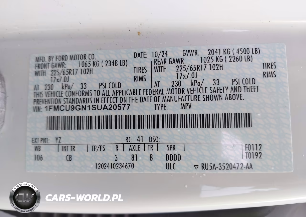 2025 Ford Escape Active VIN:1FMCU9GN1SUA20577 - 9