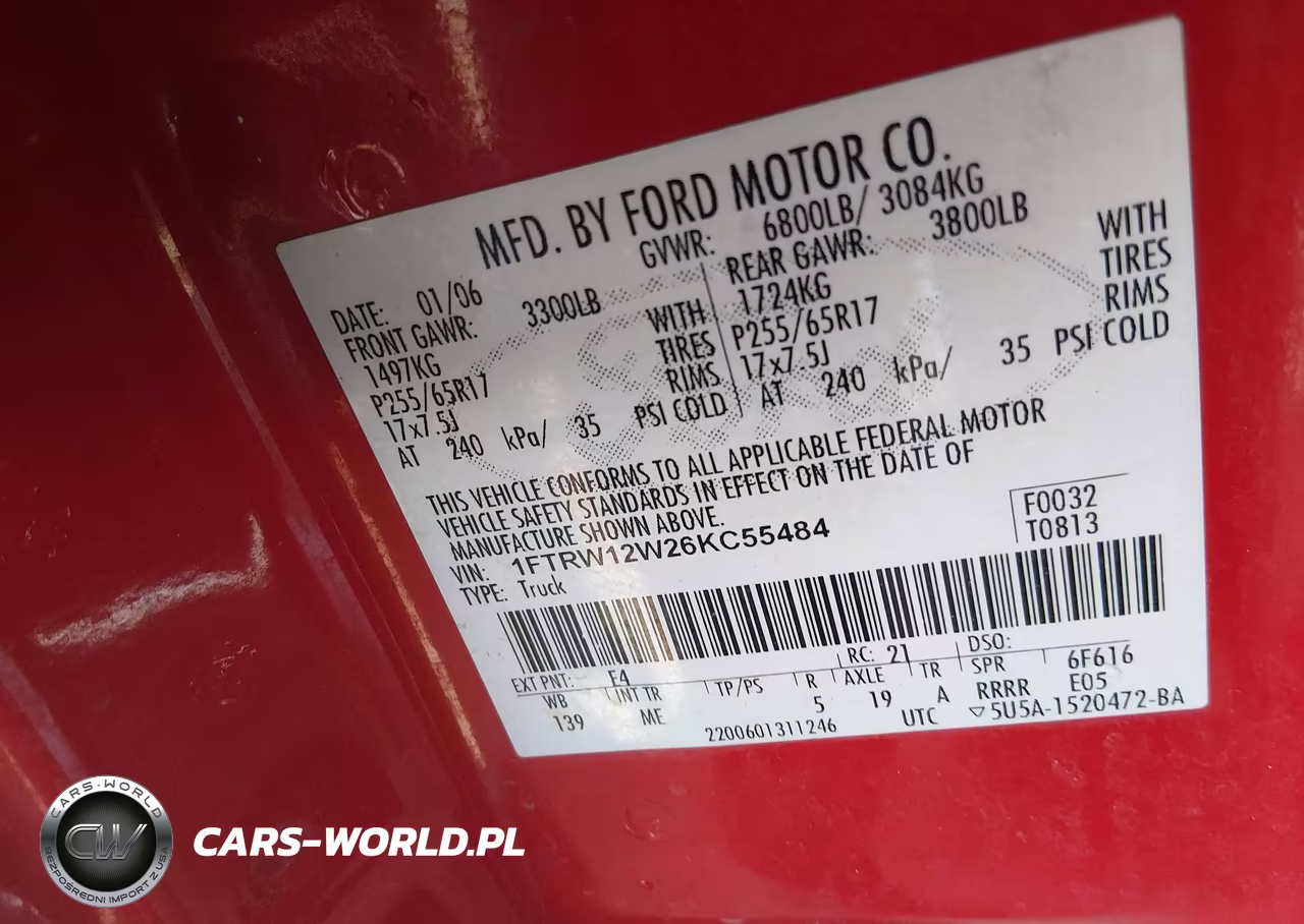 2006 Ford F-150 Xlt VIN:1FTRW12W26KC55484 - 9