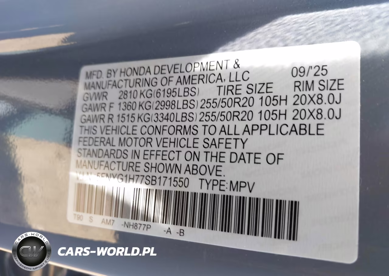 2025 Honda Pilot Touring VIN:5FNYG1H77SB171550 - 9