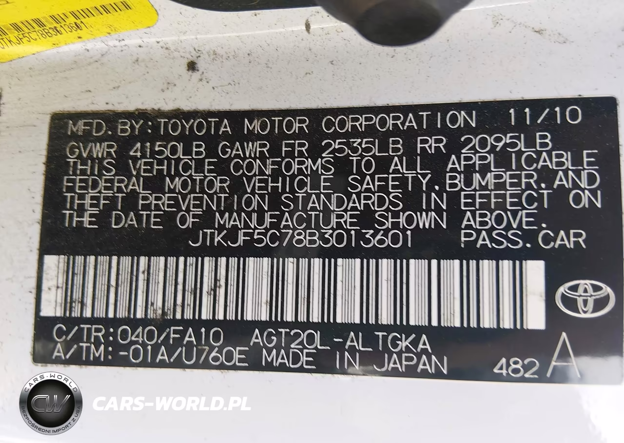 2011 Scion Tc VIN:JTKJF5C78B3013601 - 9