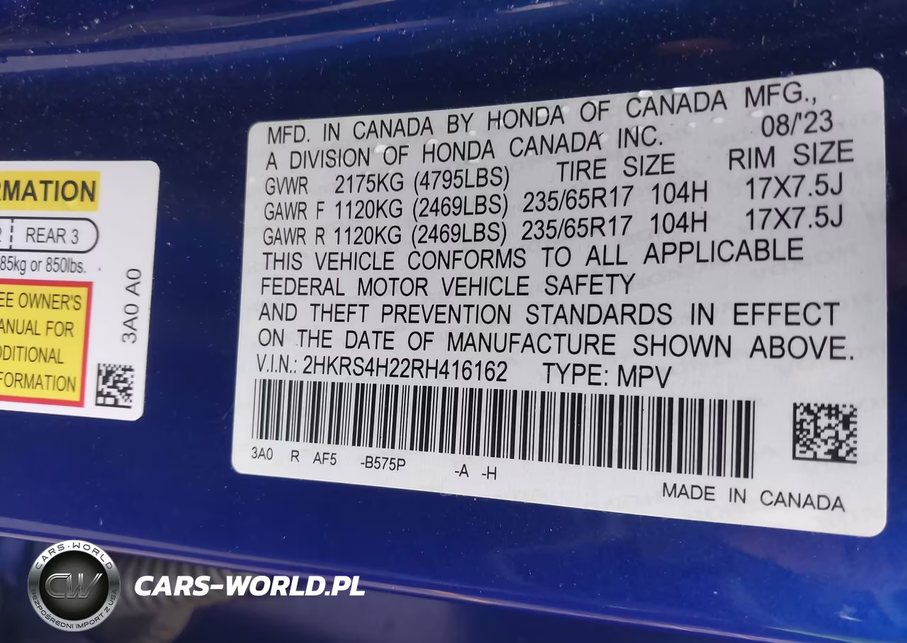2024 Honda Cr-V Lx Awd VIN:2HKRS4H22RH416162 - 9