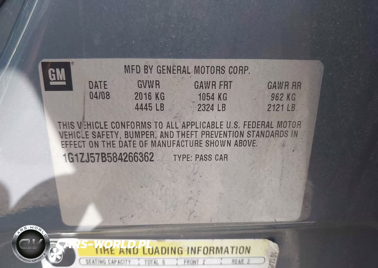 2008 Chevrolet Malibu Lt W-2Lt VIN:1G1ZJ57B584266362 - 9
