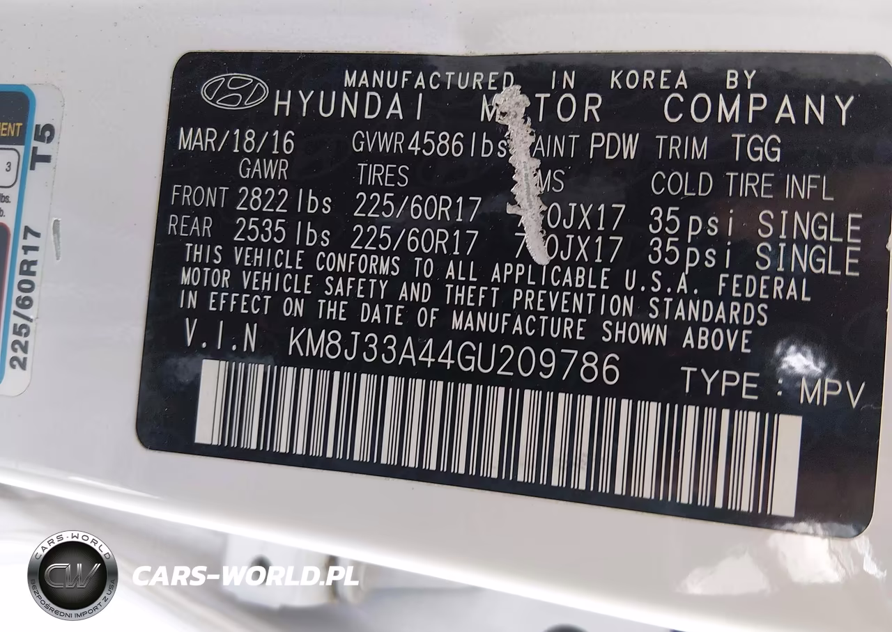 2016 Hyundai Tucson Se VIN:KM8J33A44GU209786 - 9