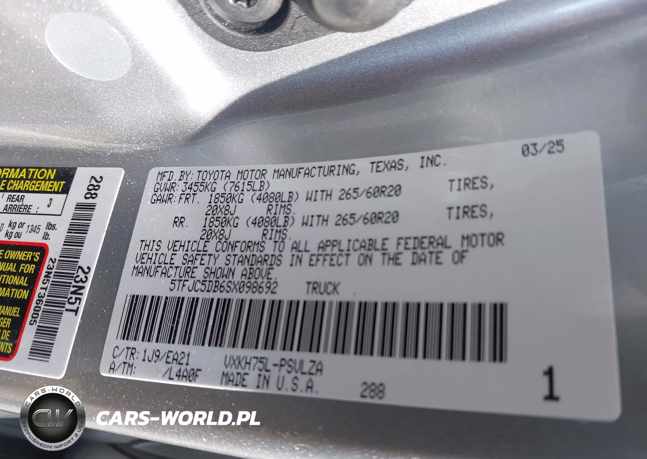 2025 Toyota Tundra Hybrid Limited Crewmax 6.4' Bed VIN:5TFJC5DB6SX098692 - 9