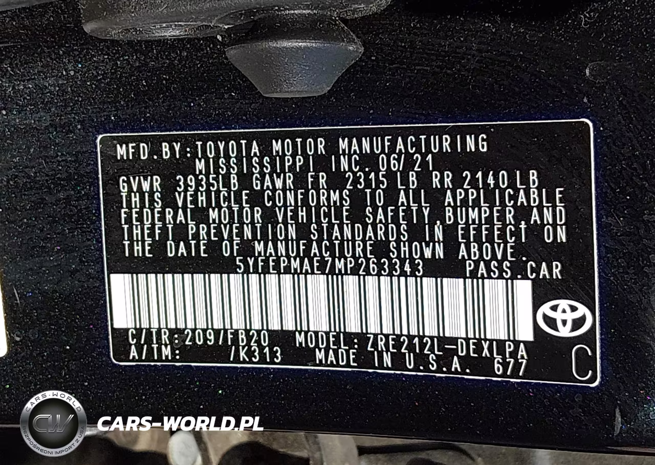 2021 Toyota Corolla Le VIN:5YFEPMAE7MP263343 - 9
