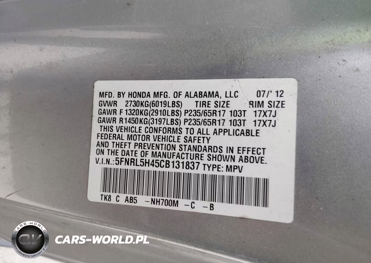 2012 Honda Odyssey Ex VIN:5FNRL5H45CB131837 - 9
