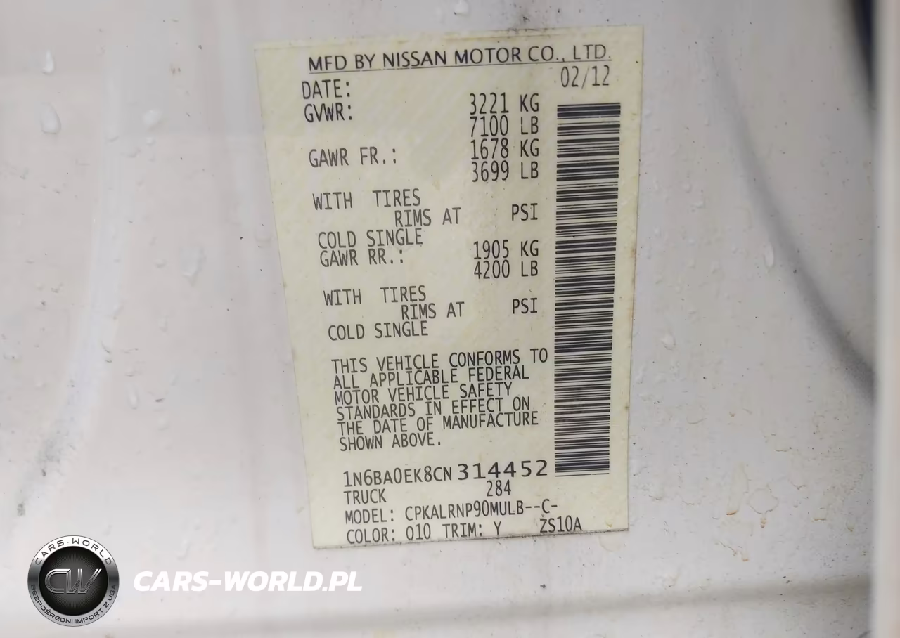2012 Nissan Titan S VIN:1N6BA0EK8CN314452 - 9