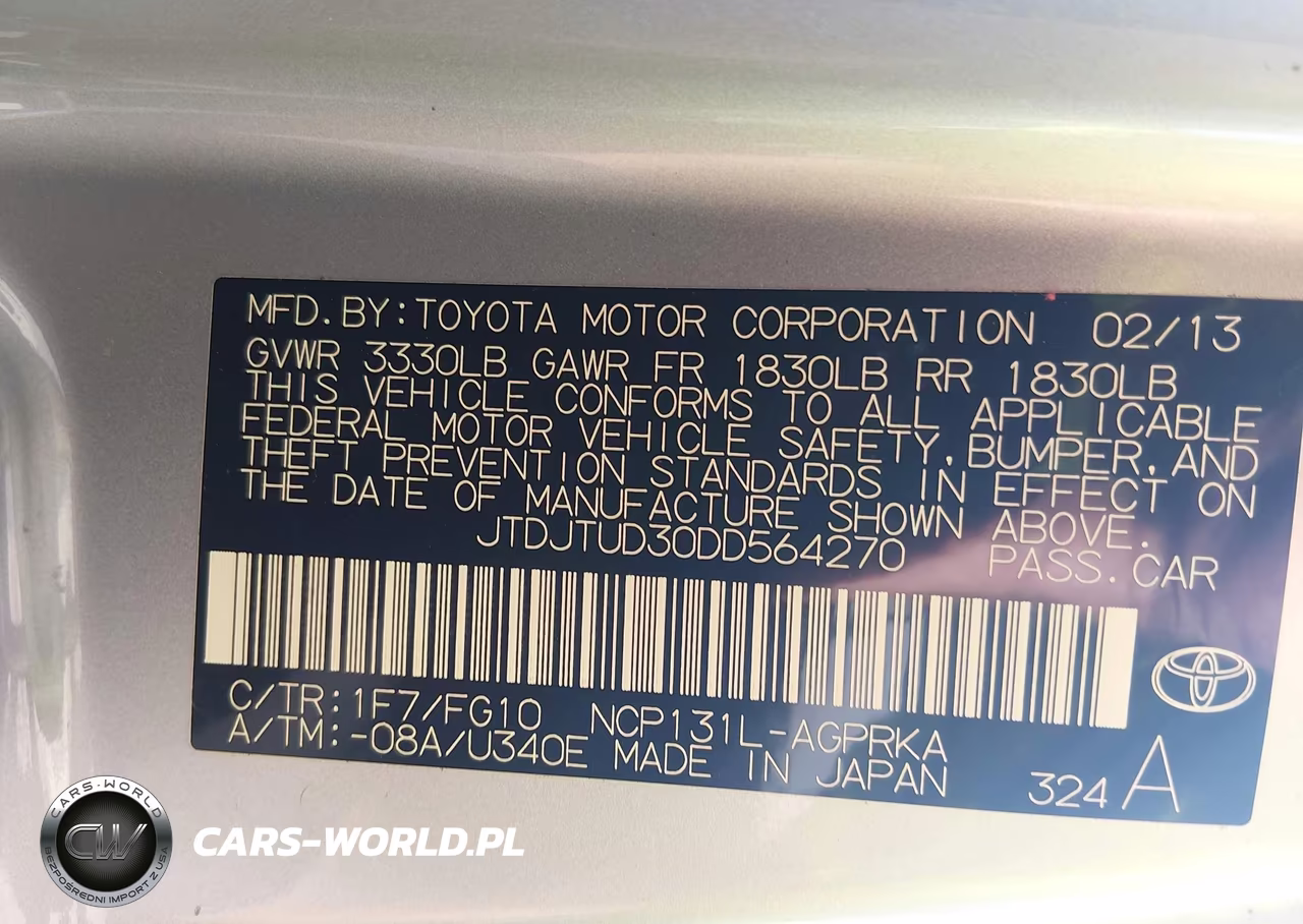 2013 Toyota Yaris L VIN:JTDJTUD30DD564270 - 9