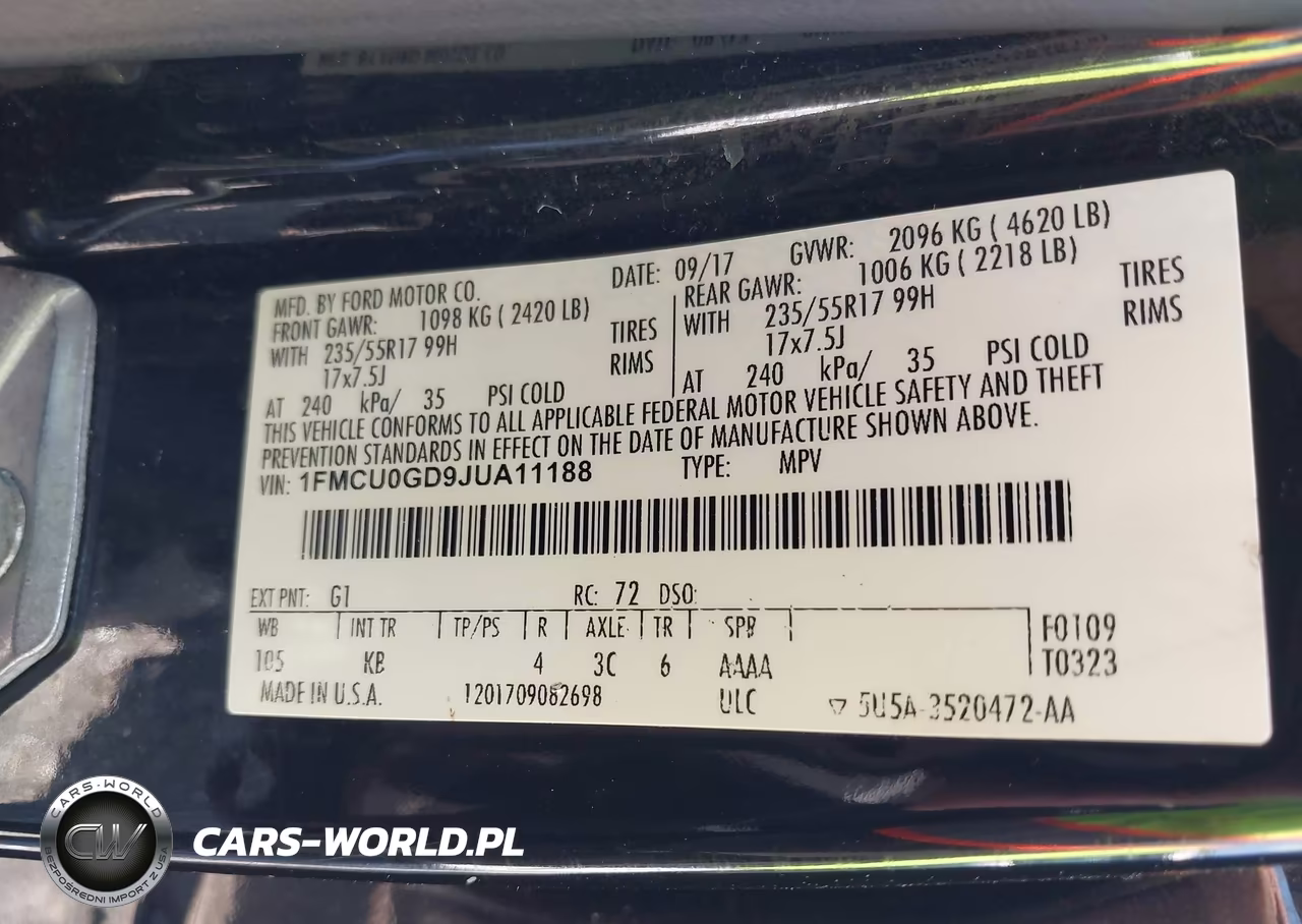 2018 Ford Escape Se VIN:1FMCU0GD9JUA11188 - 9