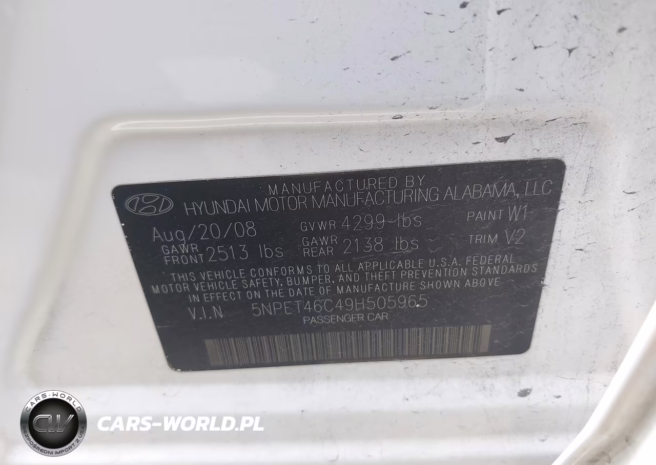2009 Hyundai Sonata Gls VIN:5NPET46C49H505965 - 9