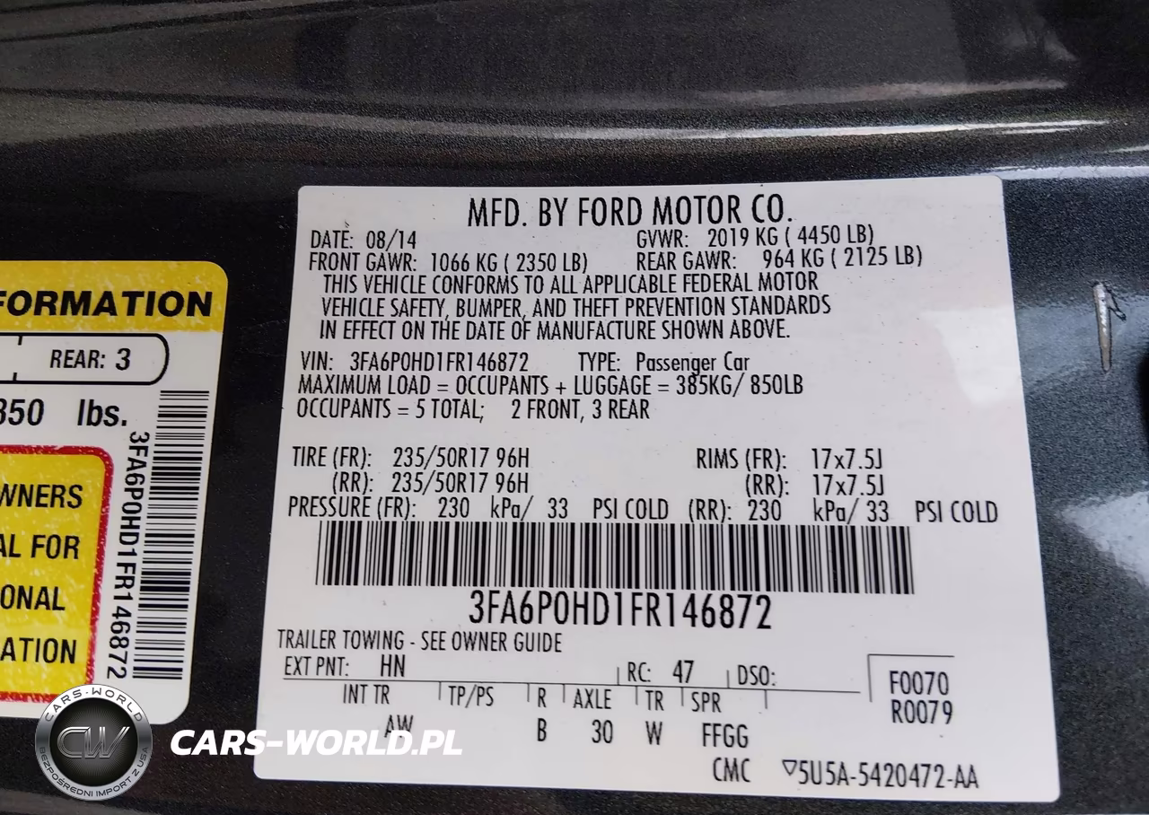 2015 Ford Fusion Se VIN:3FA6P0HD1FR146872 - 9