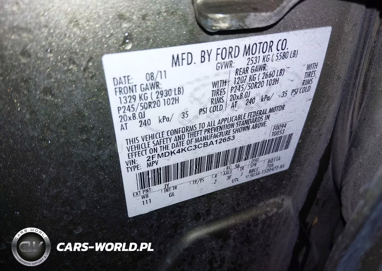 2012 Ford Edge Limited VIN:2FMDK4KC3CBA12653 - 9