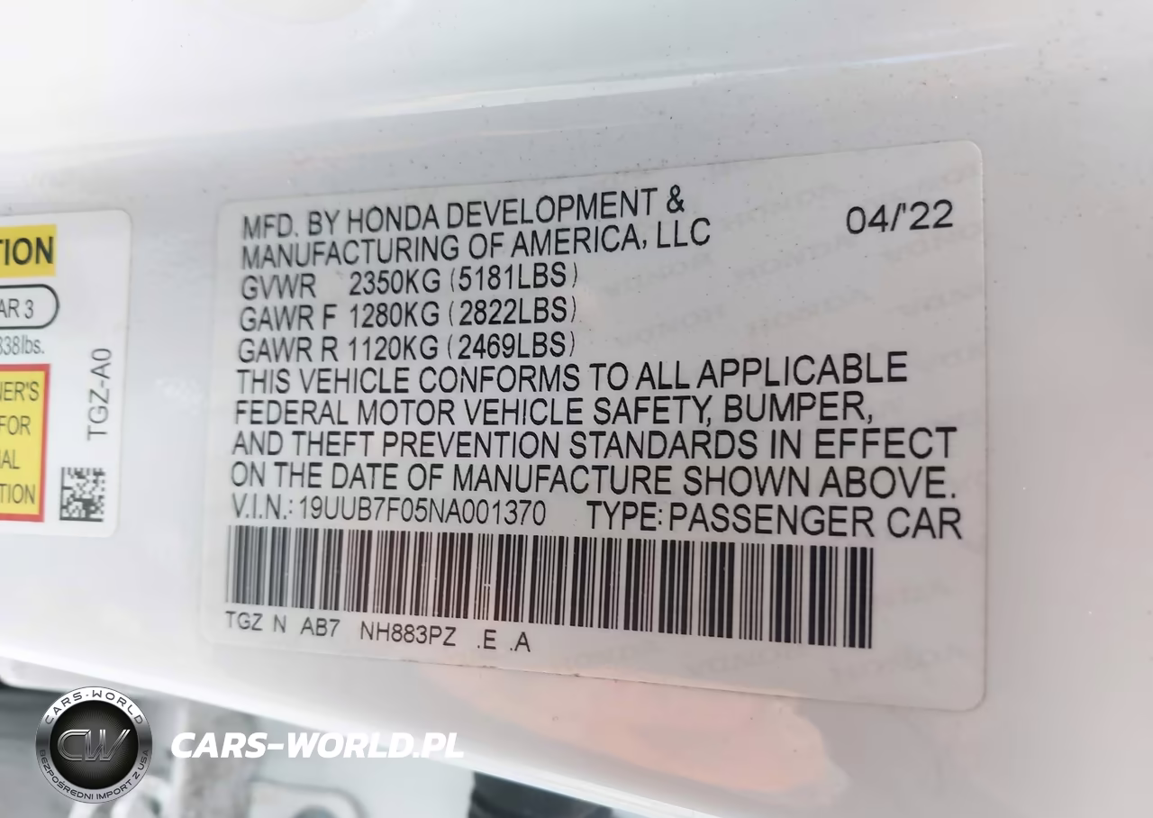 2022 Acura Tlx Type S VIN:19UUB7F05NA001370 - 9