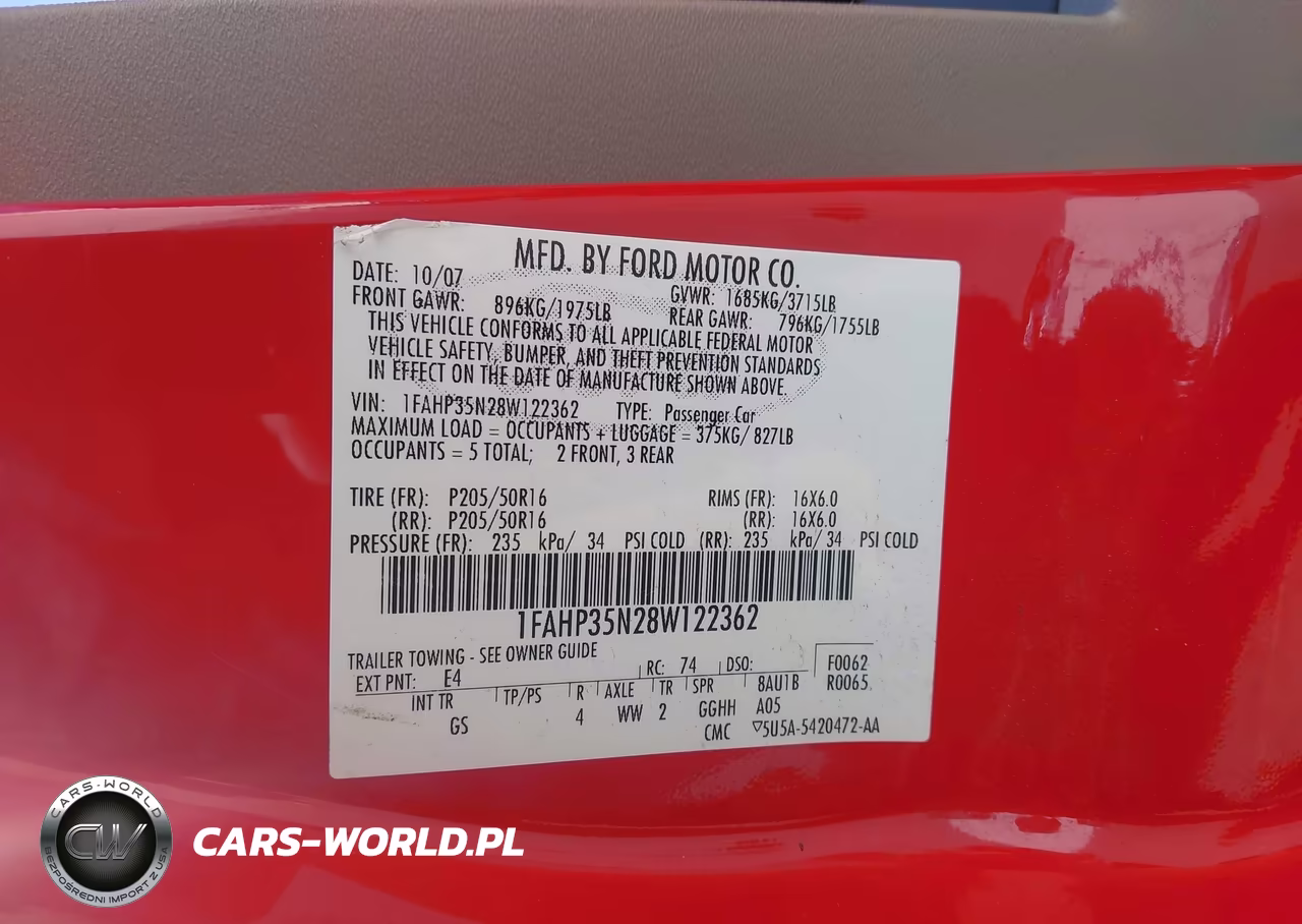 2008 Ford Focus Ses VIN:1FAHP35N28W122362 - 9