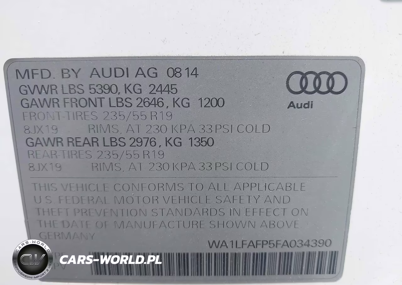 2015 Audi Q5 2.0T Premium VIN:WA1LFAFP5FA034390 - 9