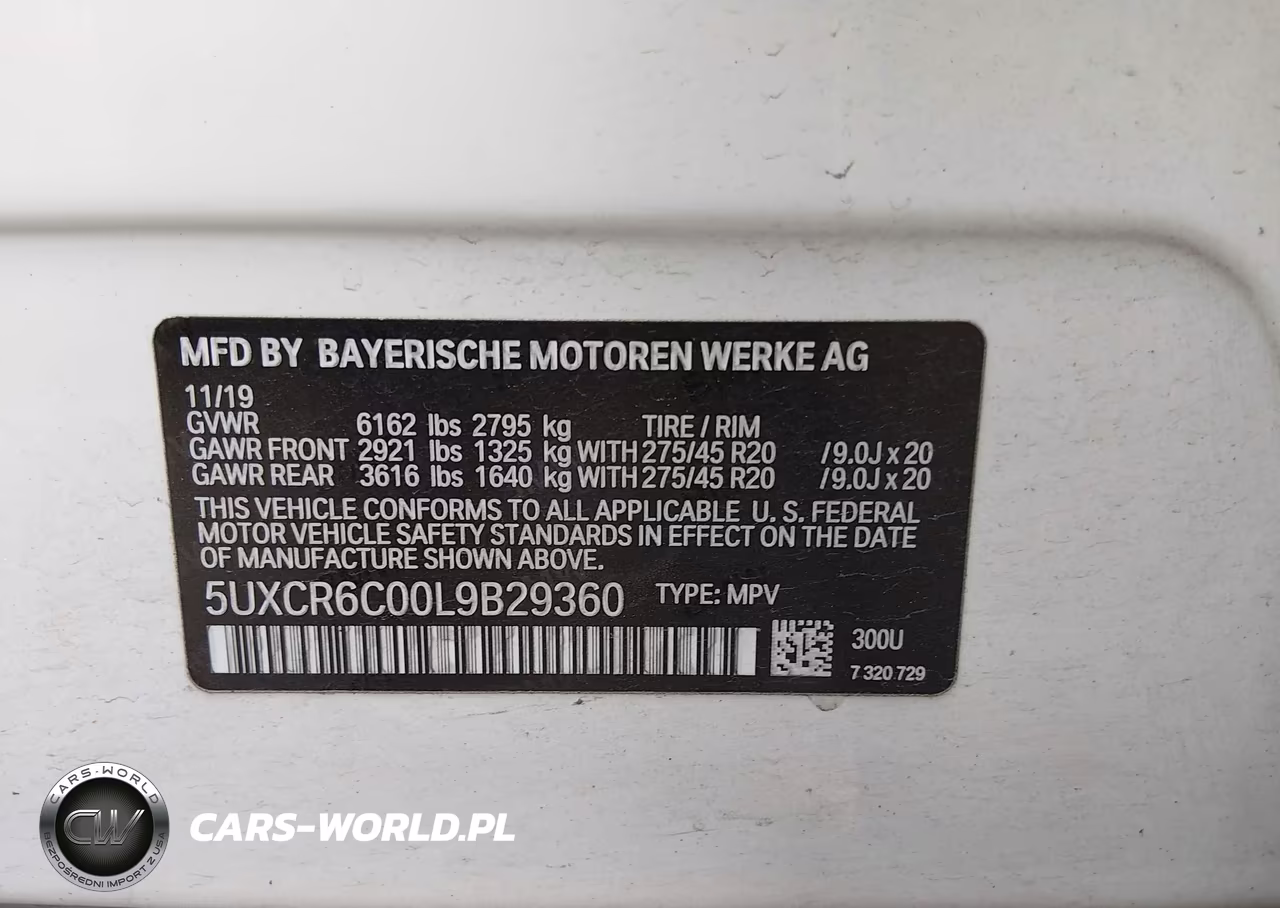 2020 BMW X5 xDrive40I VIN:5UXCR6C00L9B29360 - 9