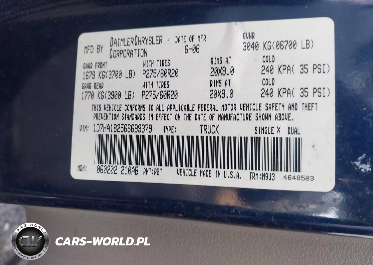 2006 Dodge Ram 1500 Slt VIN:1D7HA18256S699379 - 9