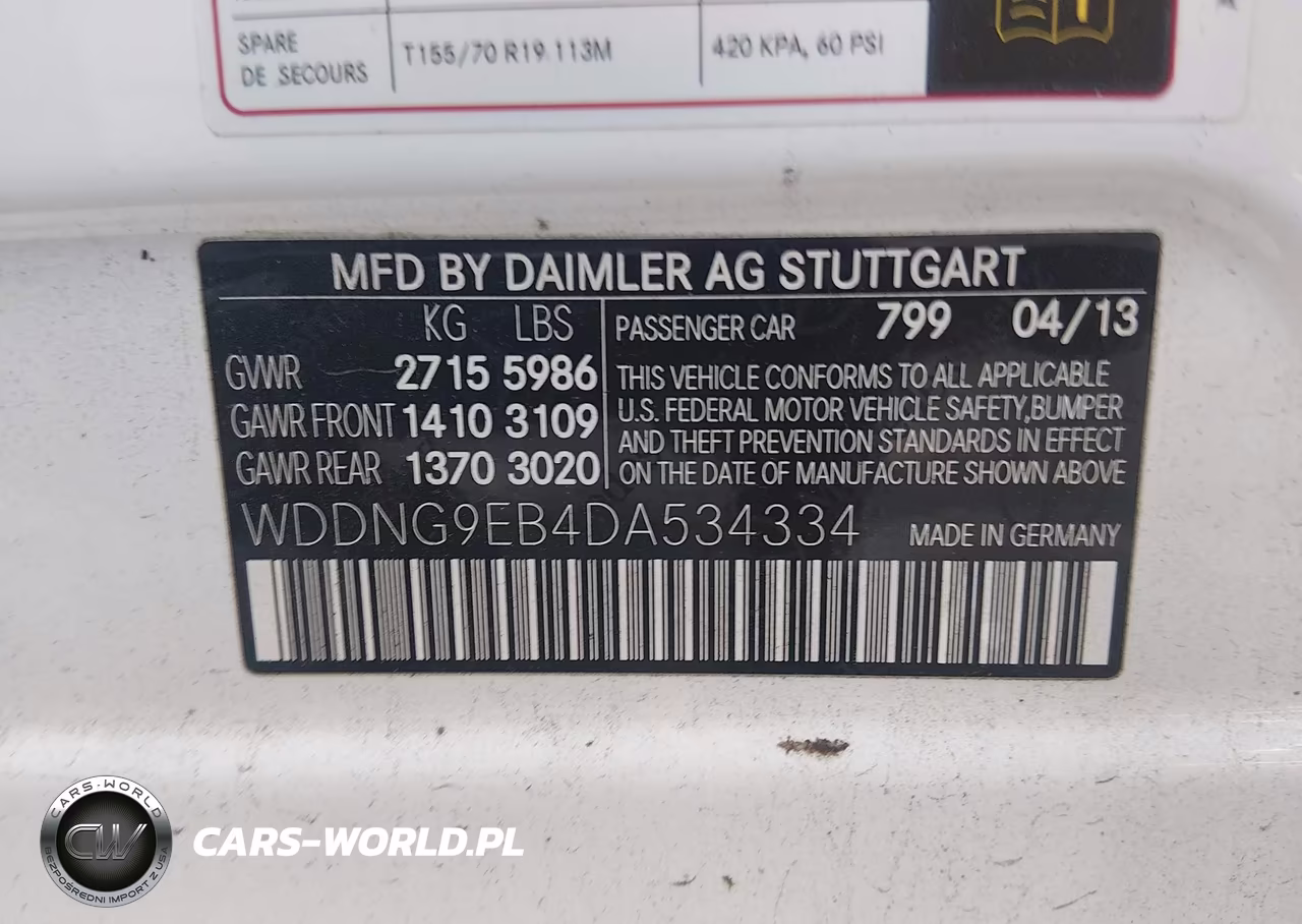 2013 Mercedes-Benz S 550 4Matic VIN:WDDNG9EB4DA534334 - 9