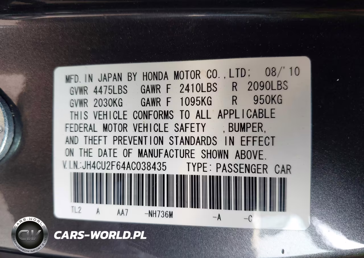 2010 Acura Tsx 2.4 VIN:JH4CU2F64AC038435 - 9