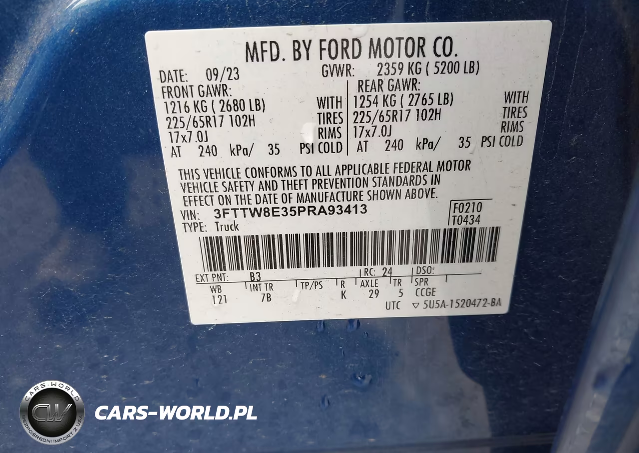 2023 Ford Maverick Xlt VIN:3FTTW8E35PRA93413 - 9