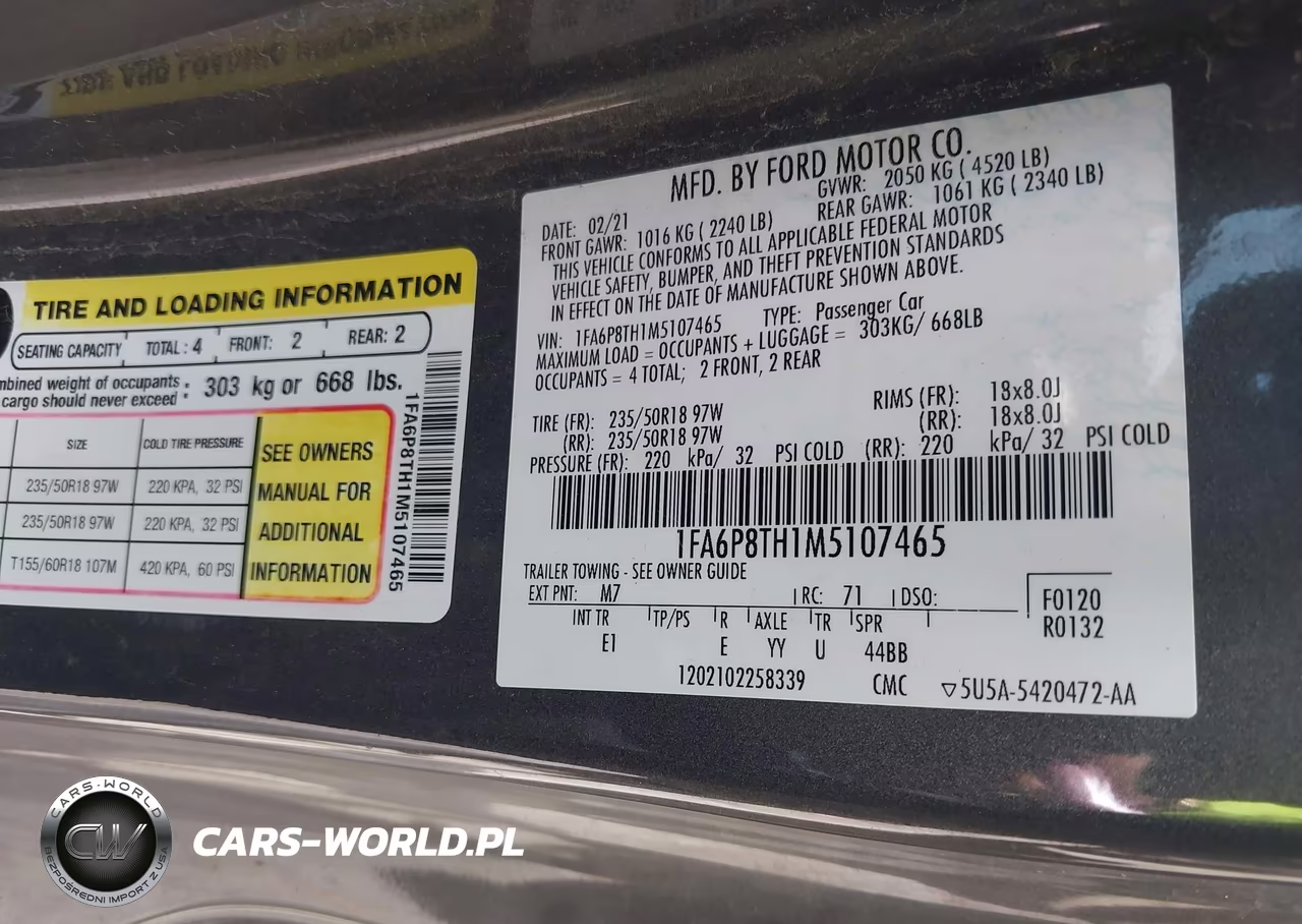 2021 Ford Mustang Ecoboost Fastback-Ecoboost Premium Fastback VIN:1FA6P8TH1M5107465 - 9
