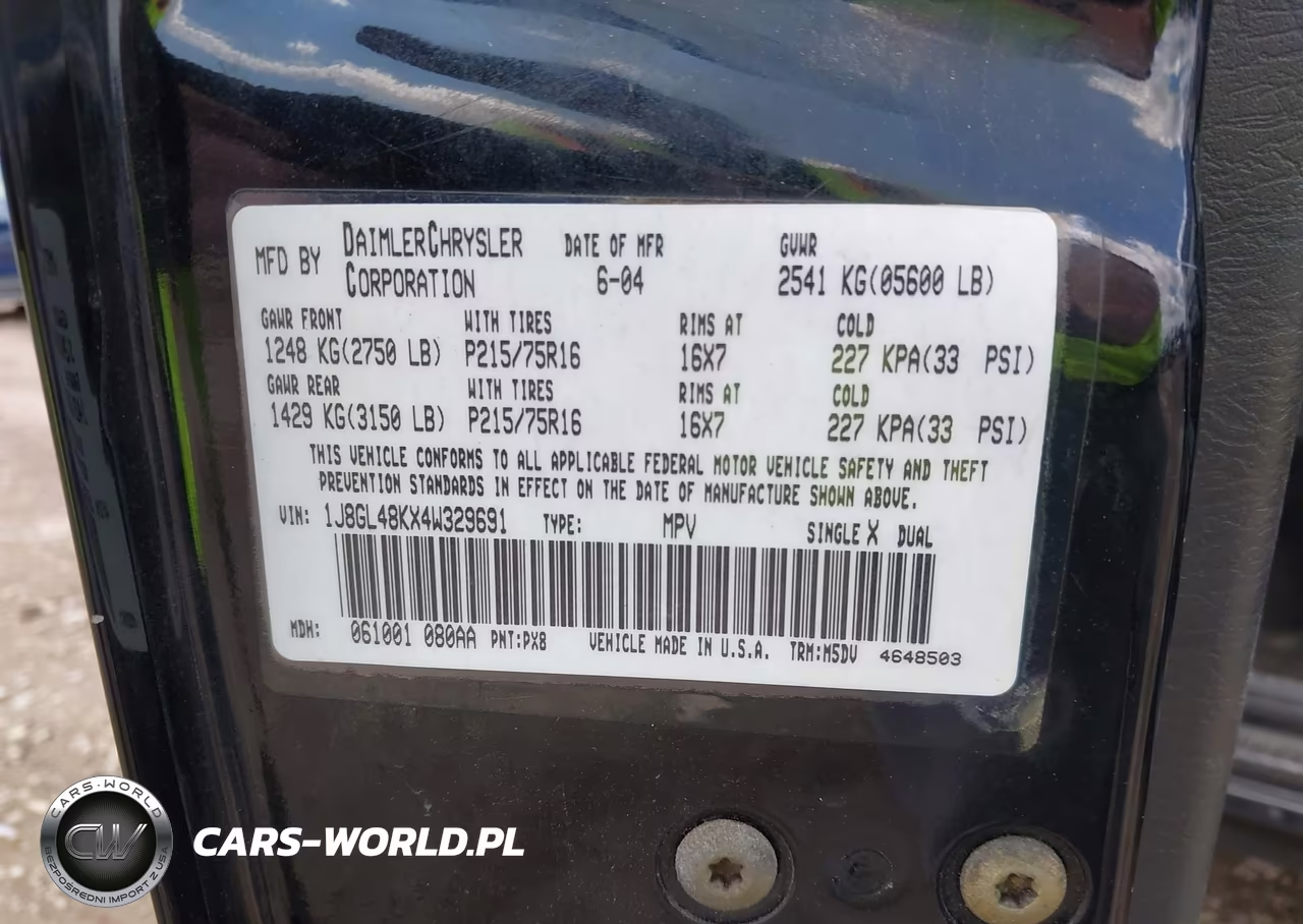 2004 Jeep Liberty Sport VIN:1J8GL48KX4W329691 - 9