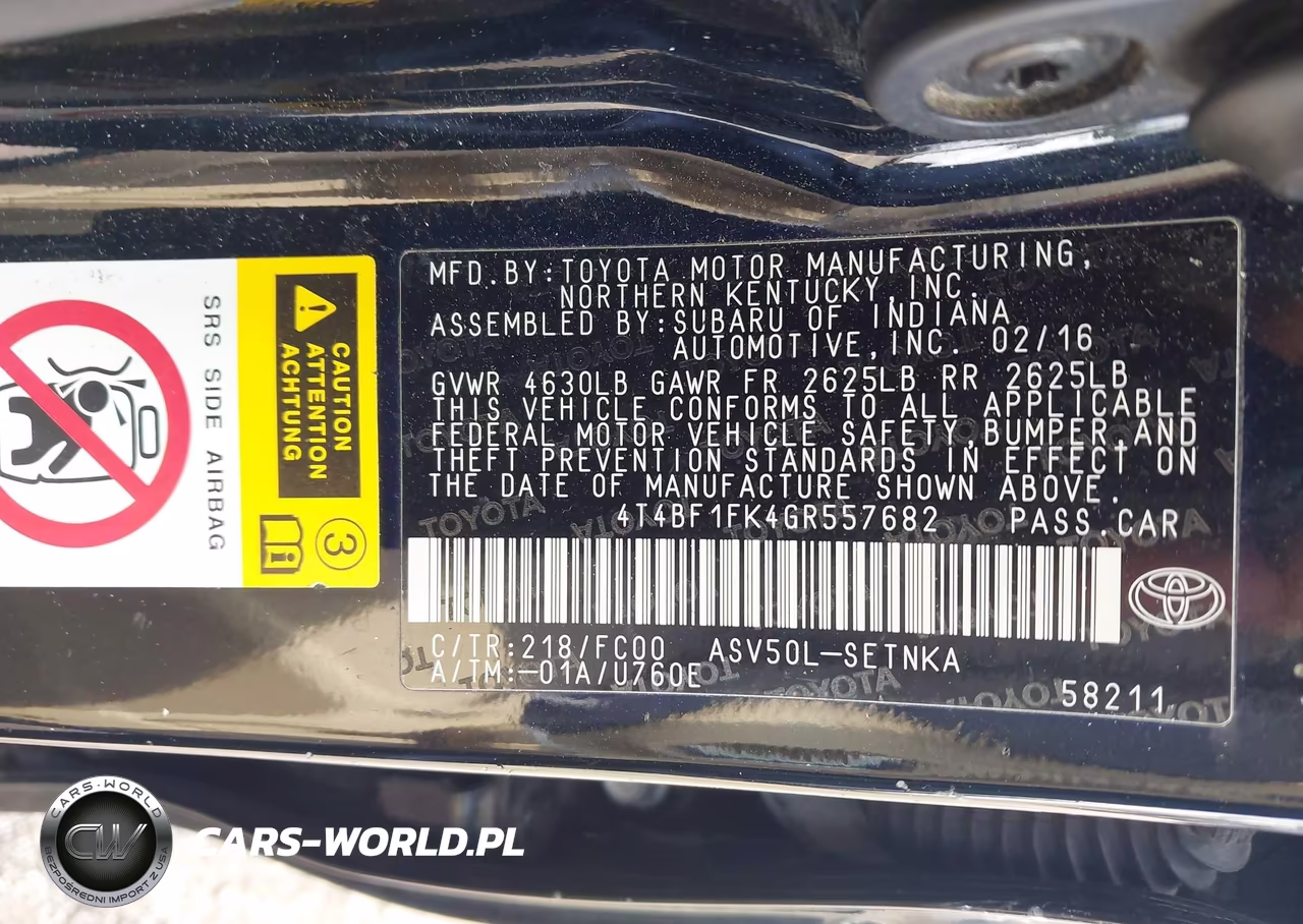 2016 Toyota Camry Le VIN:4T4BF1FK4GR557682 - 9
