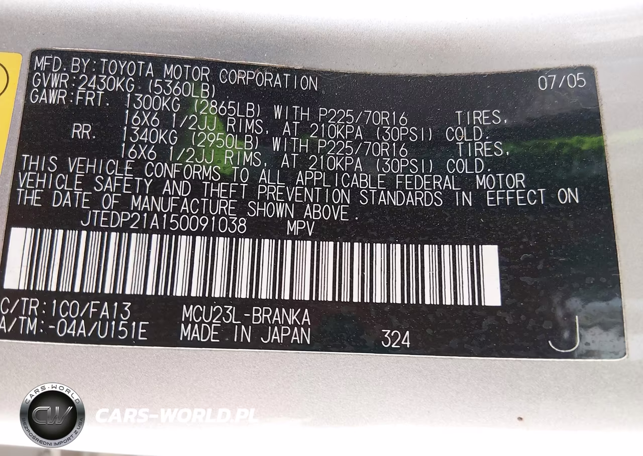 2005 Toyota Highlander V6 VIN:JTEDP21A150091038 - 9