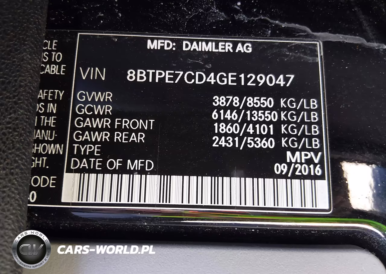 2016 Mercedes-Benz Sprinter 2500 Normal Roof VIN:8BTPE7CD4GE129047 - 9