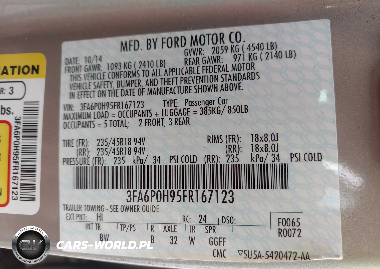 2015 Ford Fusion Se VIN:3FA6P0H95FR167123 - 9