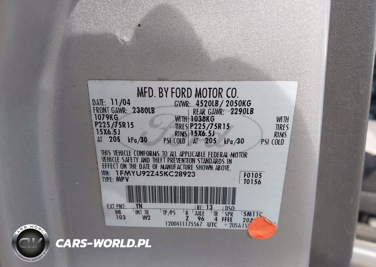 2005 Ford Escape Xls VIN:1FMYU92Z45KC28923 - 9