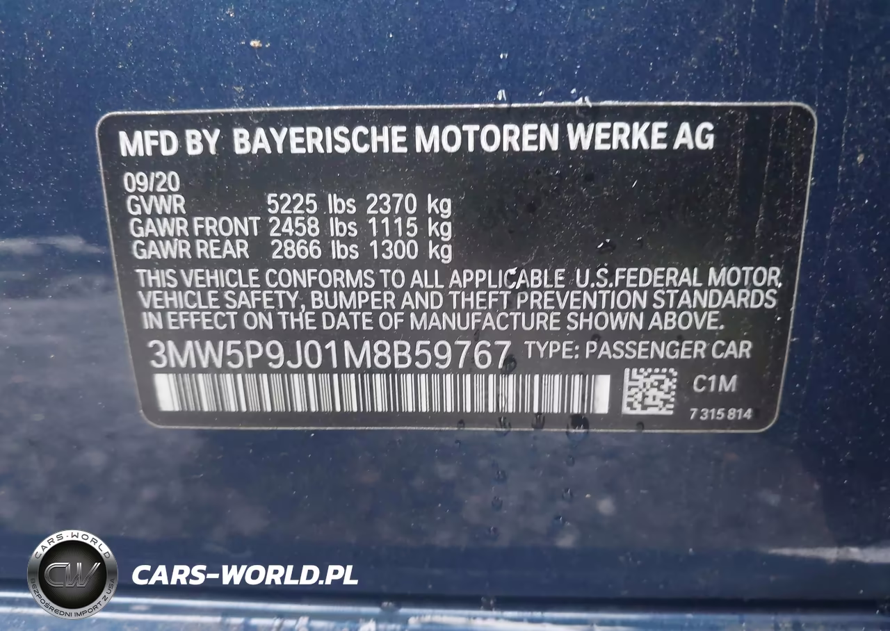 2021 BMW 330E xDrive VIN:3MW5P9J01M8B59767 - 9