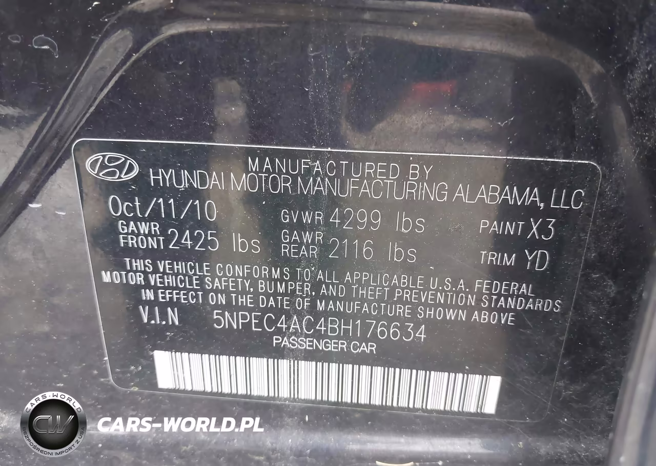 2011 Hyundai Sonata Limited VIN:5NPEC4AC4BH176634 - 9