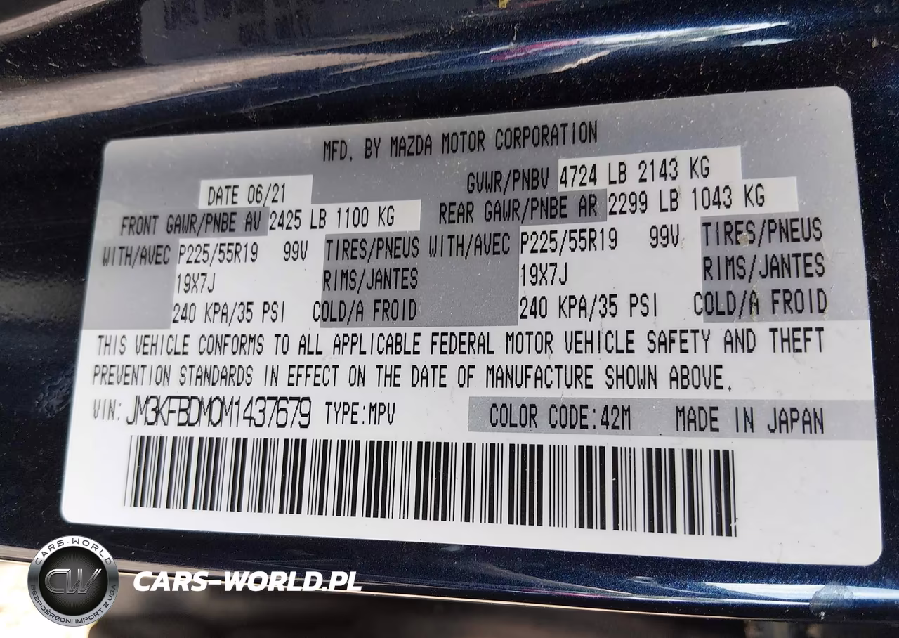 2021 Mazda Cx-5 Grand Touring VIN:JM3KFBDM0M1437679 - 9
