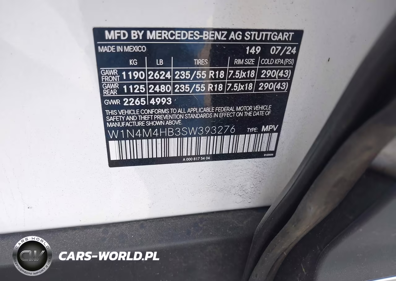 2025 Mercedes-Benz Glb 250 4Matic VIN:W1N4M4HB3SW393276 - 9