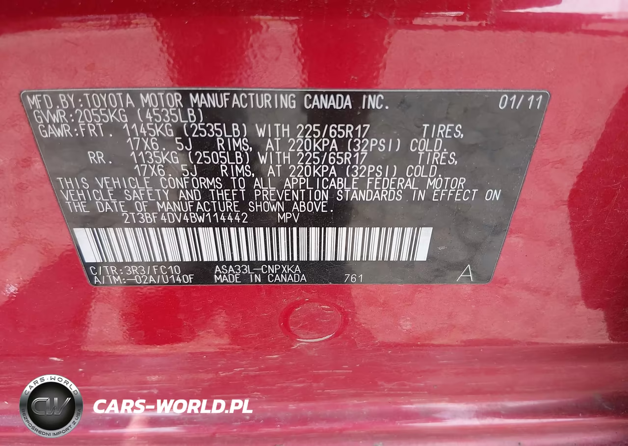 2011 Toyota Rav4 VIN:2T3BF4DV4BW114442 - 9