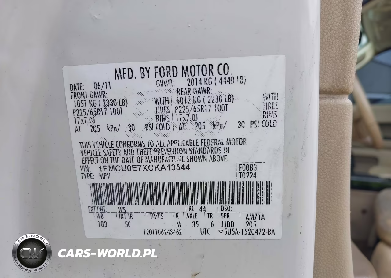 2012 Ford Escape Limited VIN:1FMCU0E7XCKA13544 - 9