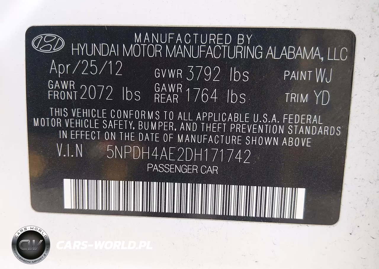 2013 Hyundai Elantra Limited VIN:5NPDH4AE2DH171742 - 9