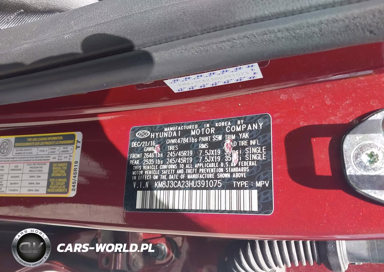2017 Hyundai Tucson Sport VIN:KM8J3CA23HU391075 - 9