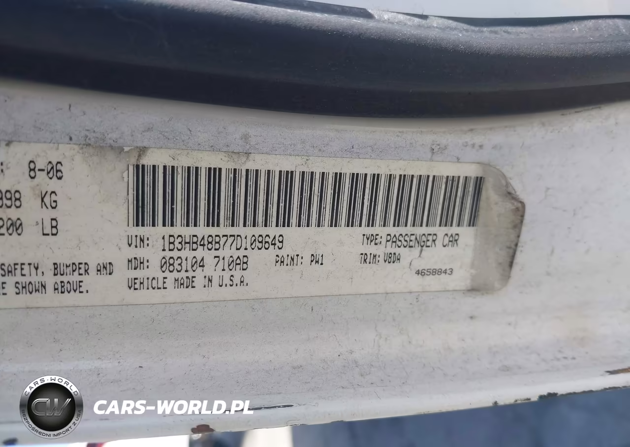 2007 Dodge Caliber Sxt VIN:1B3HB48B77D109649 - 9