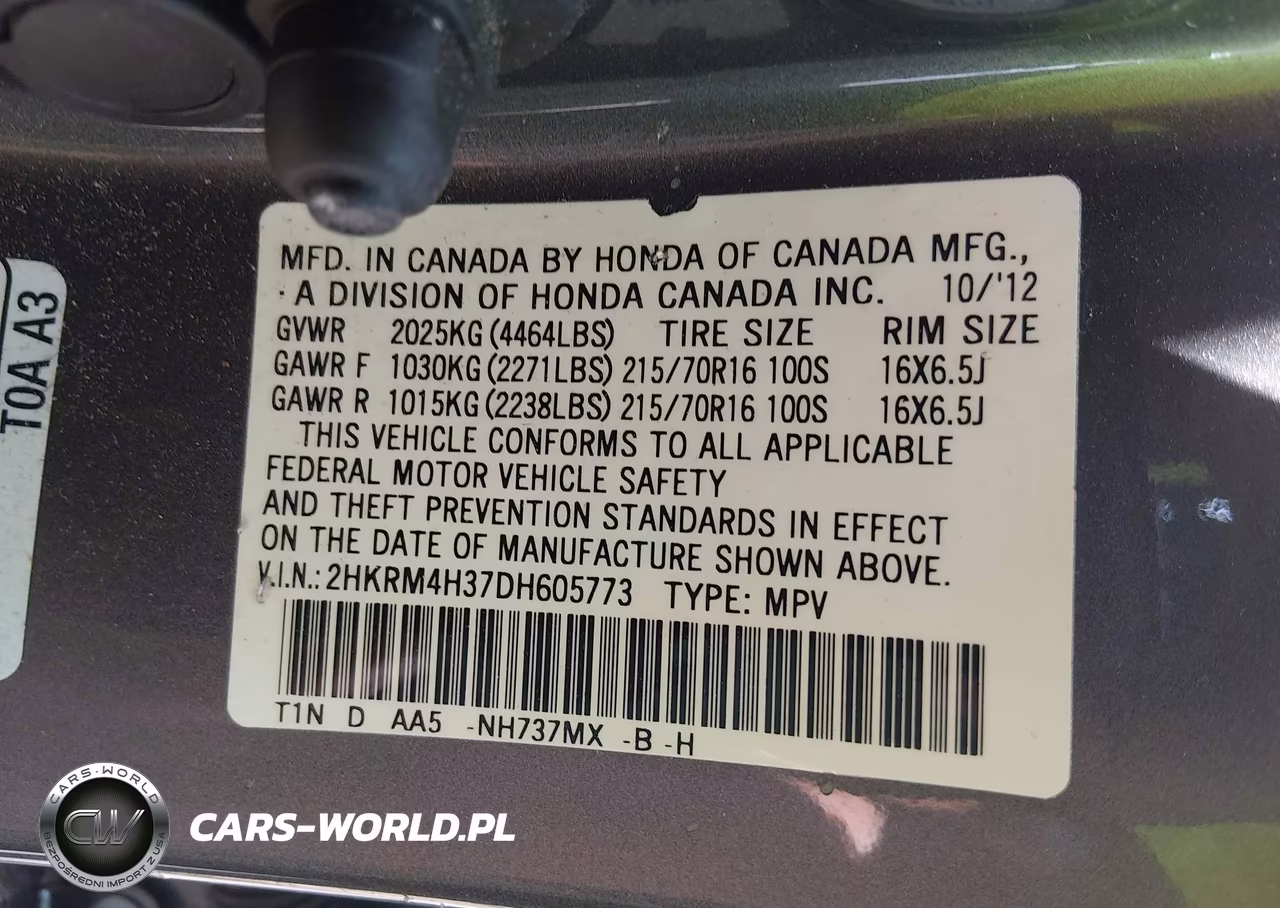 2013 Honda Cr-V Lx VIN:2HKRM4H37DH605773 - 9