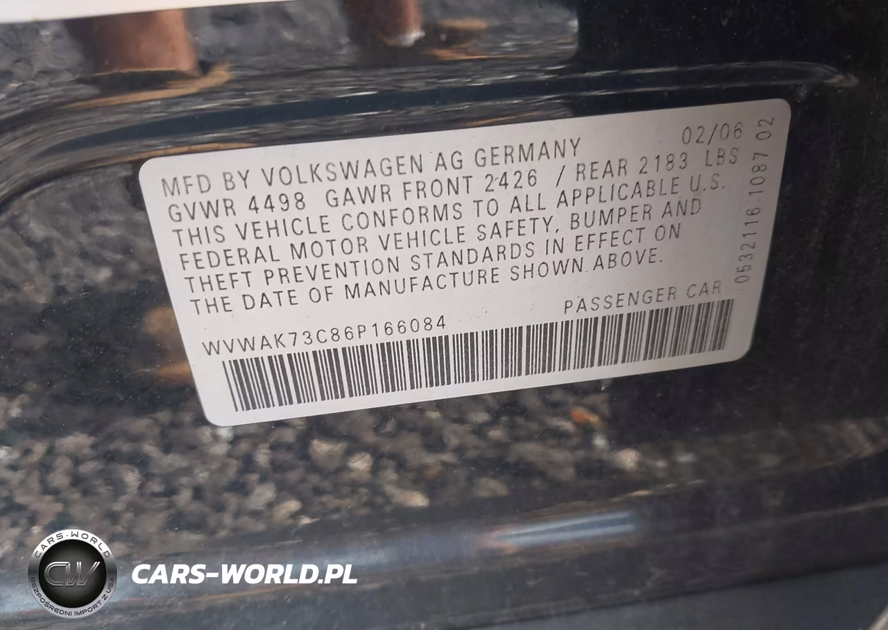 2006 Volkswagen Passat 2.0T-2.0T Value VIN:WVWAK73C86P166084 - 9